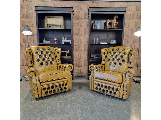 Fauteuil chesterfield, tremblay, geel - afbeelding 3 van  10