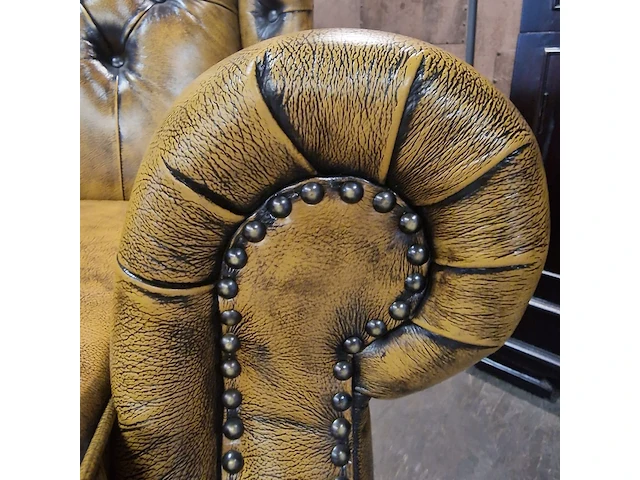Fauteuil chesterfield, tremblay, geel - afbeelding 8 van  10