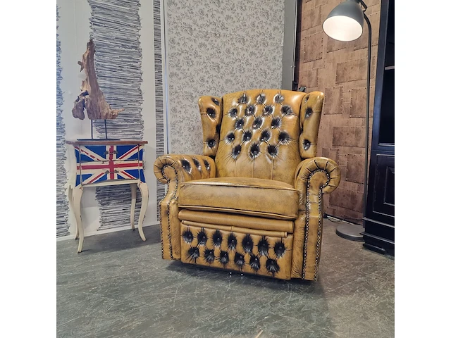 Fauteuil chesterfield, tremblay, geel - afbeelding 9 van  10