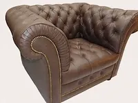 Fauteuil chesterfield, winchester, vintage bruin - afbeelding 2 van  2