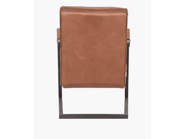 Fauteuil, cognac microvezelstof, zwart metalen onderstel - afbeelding 4 van  6