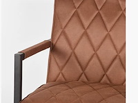 Fauteuil, cognac microvezelstof, zwart metalen onderstel - afbeelding 5 van  6