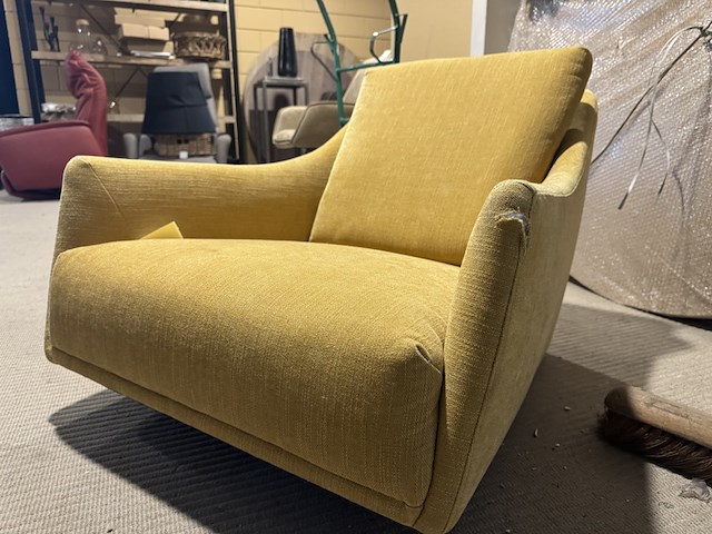 Fauteuil, geel stof - afbeelding 2 van  4