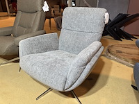 Fauteuil, grijs stof, s, chromen poot - afbeelding 3 van  5