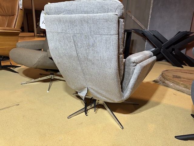 Fauteuil, grijs stof, s, chromen poot - afbeelding 5 van  5