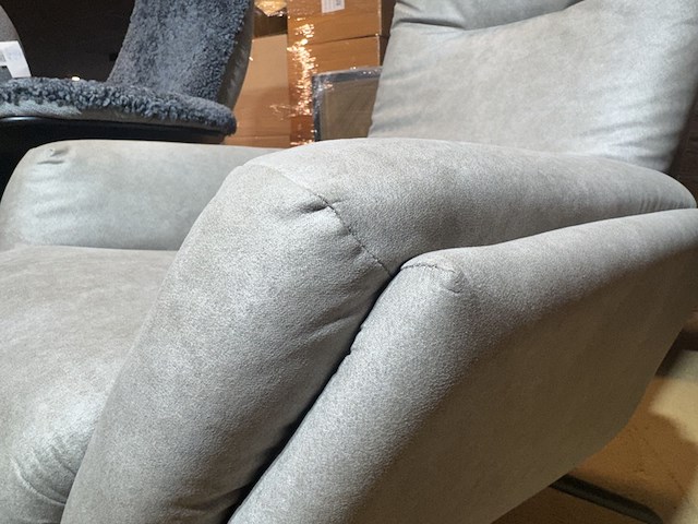 Fauteuil, grijs stof, zwarte poten - afbeelding 4 van  5