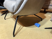 Fauteuil, grijs stof, zwarte poten - afbeelding 5 van  5
