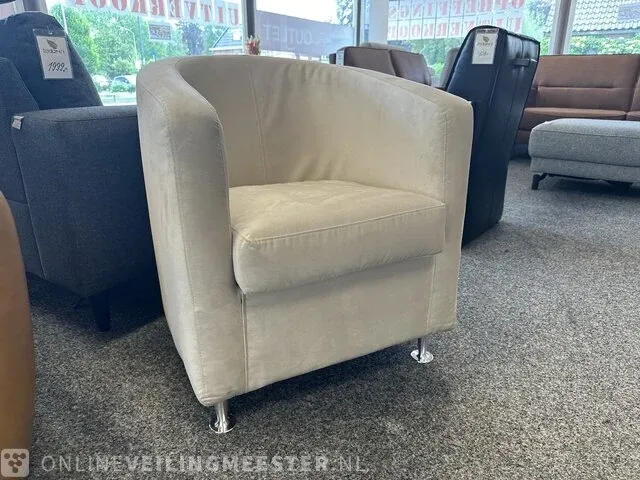 Fauteuil hjort knudsen, licht grijs - cognac - afbeelding 2 van  4