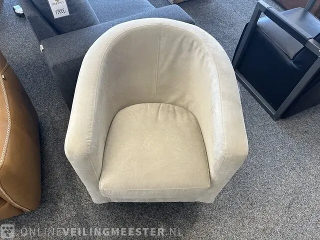 Fauteuil hjort knudsen, licht grijs - cognac - afbeelding 3 van  4