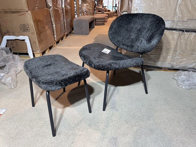 Fauteuil + hocker home-bound, pip, zwart - afbeelding 1 van  5