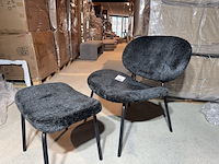 Fauteuil + hocker home-bound, pip, zwart - afbeelding 2 van  5