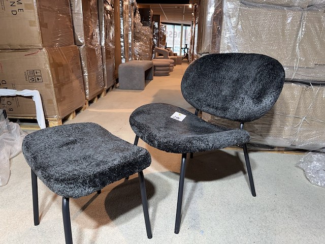 Fauteuil + hocker home-bound, pip, zwart - afbeelding 2 van  5