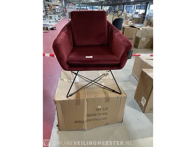 Fauteuil riverdale, ridge, bordeauxrood - afbeelding 5 van  5