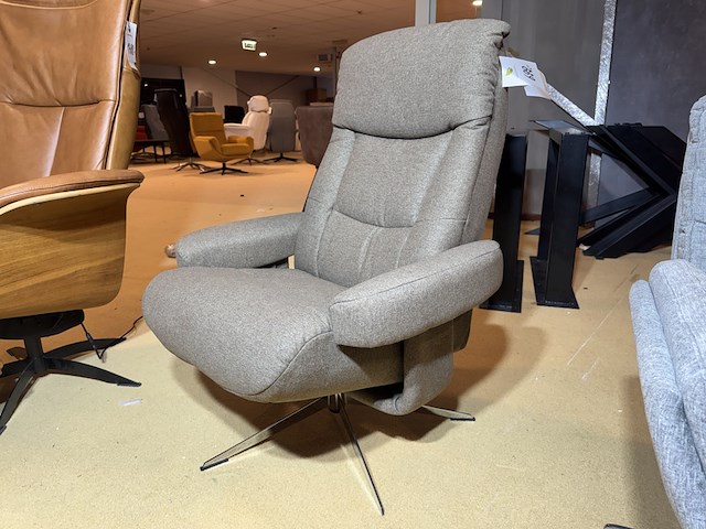 Fauteuil, taupe stof, s, chromen poot - afbeelding 1 van  5