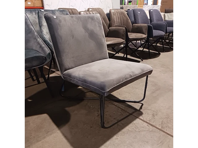 Fauteuil velvet, zazuhome, grijs / chroom - afbeelding 1 van  6