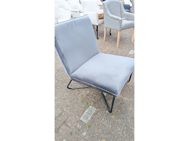 Fauteuil velvet, zazuhome, grijs / chroom - afbeelding 2 van  6