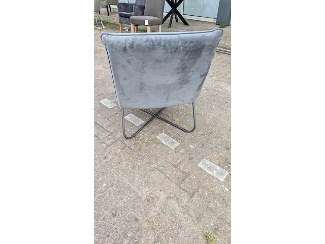 Fauteuil velvet, zazuhome, grijs / chroom - afbeelding 3 van  6