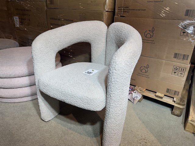 Fauteuil, zand boucle, design - afbeelding 2 van  4