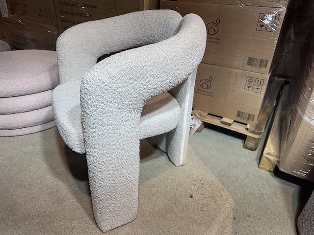 Fauteuil, zand boucle, design - afbeelding 3 van  4