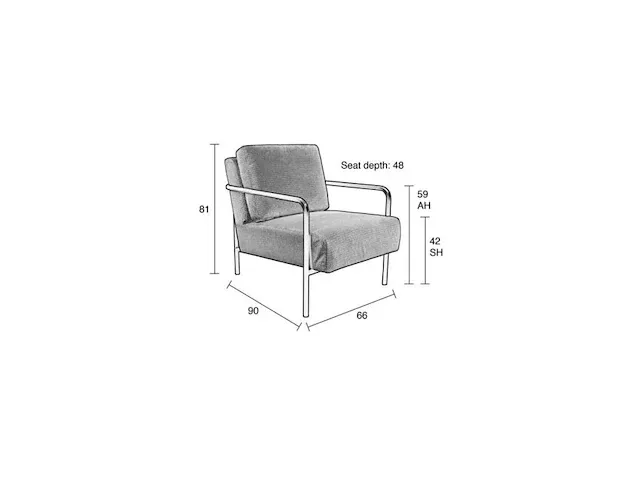 Fauteuil zuiver, antraciet, 2023 - afbeelding 5 van  5