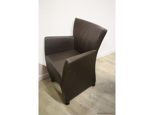 Fauteuils op wielen - rood en zwart (skai) leder gestoffeerd - 6 stuks - afbeelding 4 van  8