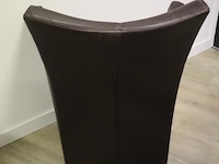 Fauteuils op wielen - rood en zwart (skai) leder gestoffeerd - 6 stuks - afbeelding 5 van  8