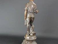 Faux bronzen gegoten beeld van een belgische mijnwerker - afbeelding 4 van  5
