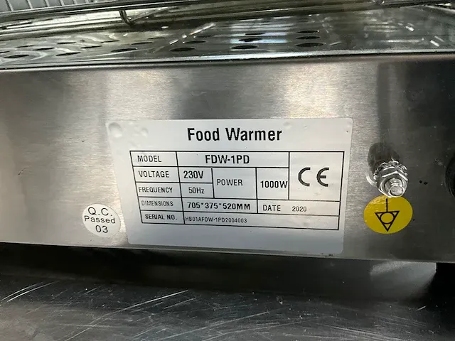 Fdw-1pd warmhoudvitrine - afbeelding 5 van  6