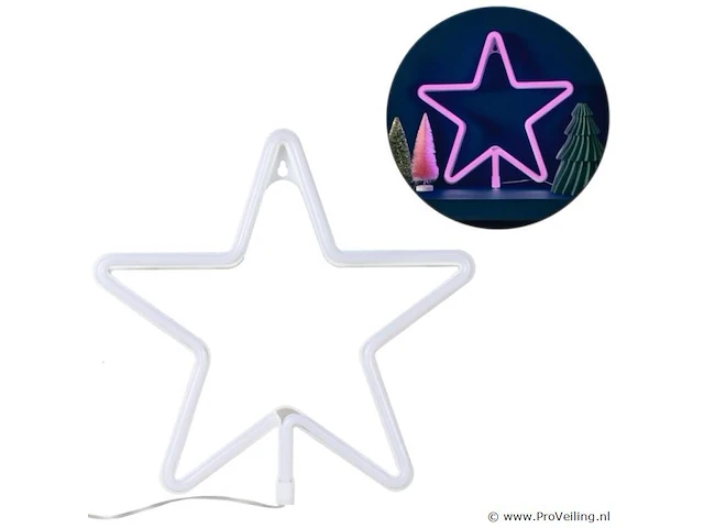 Feestelijke ster roze - afbeelding 1 van  3