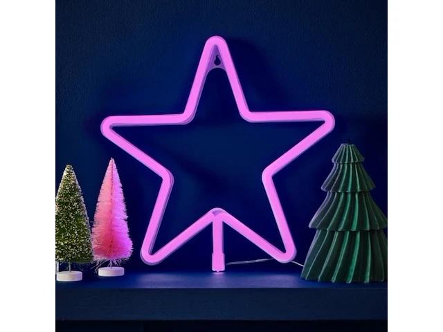 Feestelijke ster roze - afbeelding 2 van  3