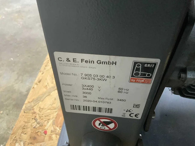 Fein gks 75 bandschuurmachine - afbeelding 3 van  4
