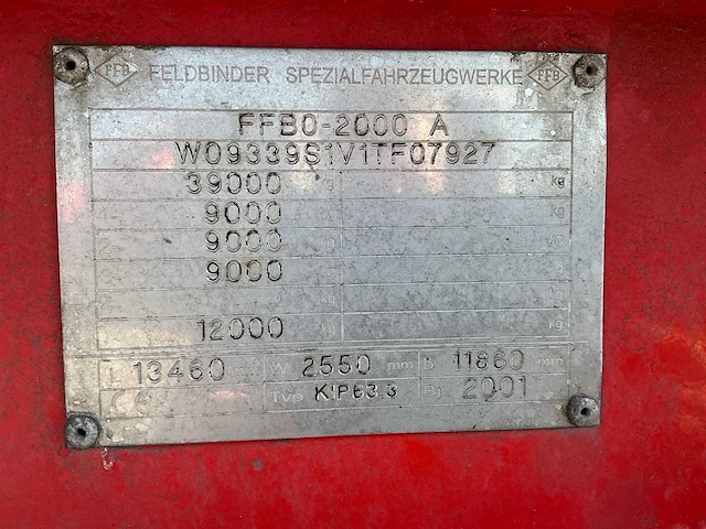 Feldbinder kip 63 3 bulk oplegger (75165-154) - afbeelding 4 van  14