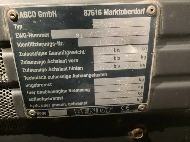 Fendt 119 vierwielaangedreven landbouwtractor - afbeelding 20 van  20