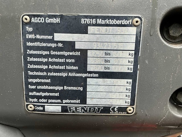 Fendt 936 vario vierwielaangedreven landbouwtractor - afbeelding 51 van  56
