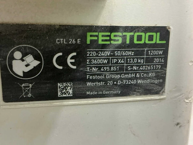 Festool ctl 26 e industriële stofzuiger - afbeelding 6 van  6