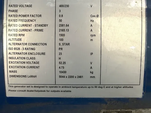 Fg wilson p1650-1 - 1650 kva - open generator - afbeelding 15 van  19