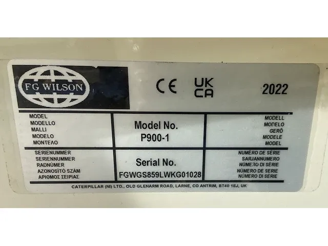 Fg wilson p900-1 - 900 kva - open generator - afbeelding 6 van  16