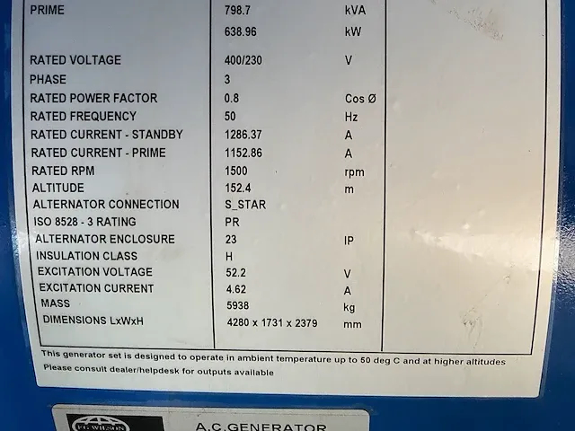 Fg wilson p900-1 - 900 kva - open generator - afbeelding 12 van  16