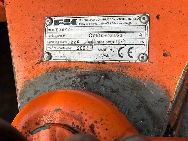 Fiat kobelco - e30sr - mini kraan - 2003 - afbeelding 21 van  29