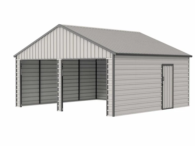Field 2119 she metalen garage met 2 elektrische roldeuren, 36,5 m2 / 5,80x6,30 meter - afbeelding 2 van  8