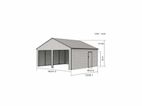 Field 2119 she metalen garage met 2 elektrische roldeuren, 36,5 m2 / 5,80x6,30 meter - afbeelding 3 van  8