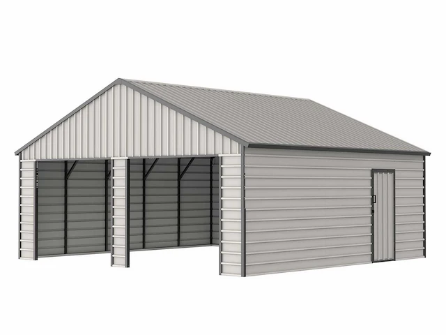 Field 2322 metalen garage met 2 elektrische roldeuren, 46,9 m2 / 6,70x7,00 meter - afbeelding 3 van  5
