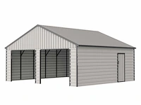 Field 2322 metalen garage met 2 elektrische roldeuren, 46,9 m2 / 6,70x7,00 meter - afbeelding 3 van  5