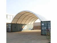 Field containeroverkapping / opslagshelter tussen 2 containers 6,00 x 10,00 x 3,60 meter / c33-20wb - afbeelding 2 van  2