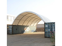 Field containeroverkapping / opslagshelter tussen 2 containers 6,00 x 10,00 x 3,60 meter / c33-20wb - afbeelding 2 van  2