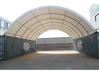 Field containeroverkapping / opslagshelter tussen 2x 40ft container 12,00 x 10,00 x 3,60 meter / c33-40wb - afbeelding 1 van  2