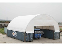 Field containeroverkapping / opslagshelter tussen 2x 40ft container 18,00 x 24,00 x 4,50 meter / c60-80-15s - afbeelding 2 van  4