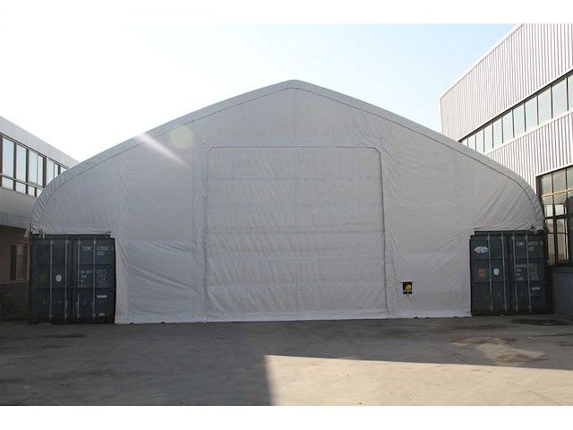 Field containeroverkapping / opslagshelter tussen 2x 40ft container 24,00 x 15,25 x 4,72 meter / c50-80sp - afbeelding 2 van  4
