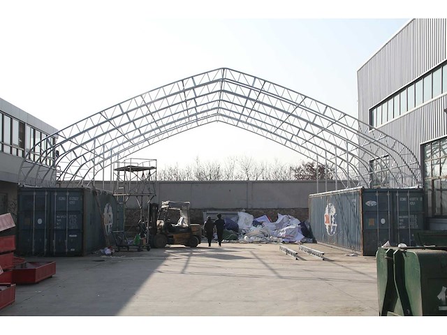 Field containeroverkapping / opslagshelter tussen 2x 40ft container 24,00 x 15,25 x 4,72 meter / c50-80sp - afbeelding 4 van  4