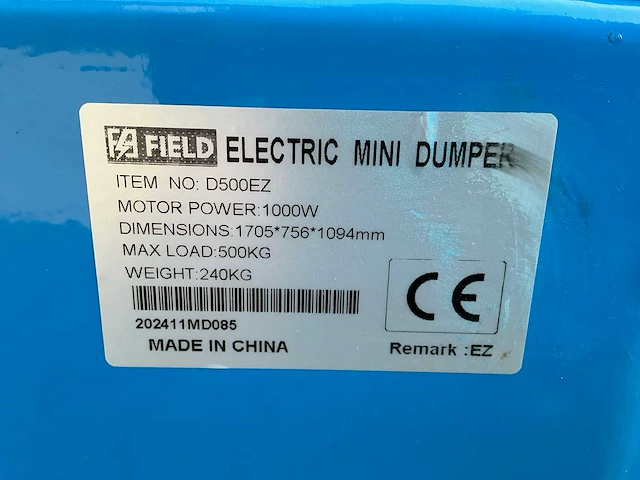 Field d500ez elektrische dumper - afbeelding 15 van  27